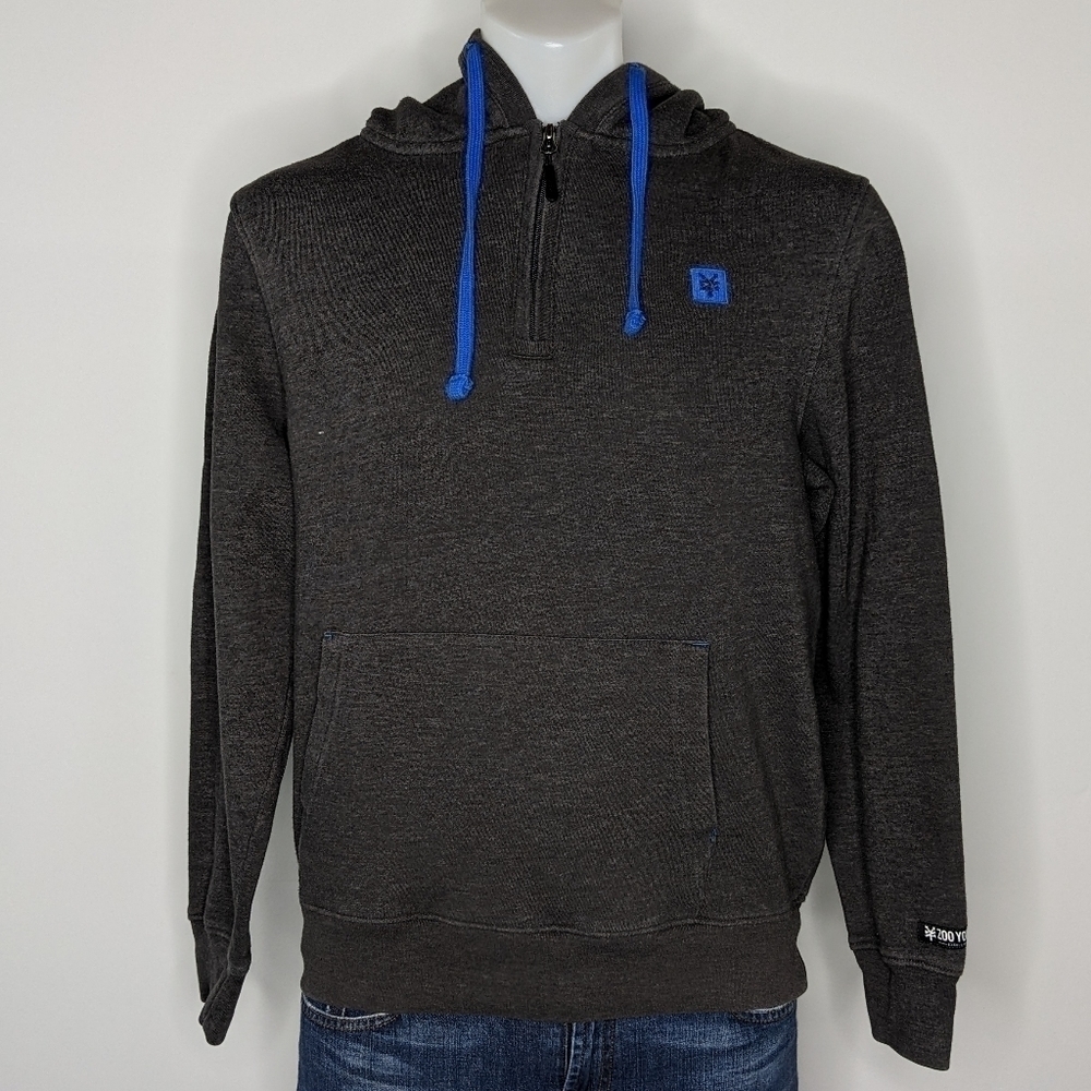 ✨3/$15 Zoo York grey Blue 1/4 zip pullover hoodie M